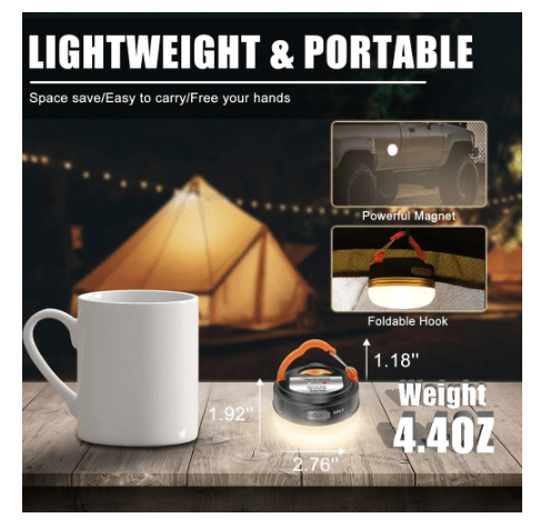 LED Camping Lantern, Rechargeable & Portable Tent Light, 300LM,3 Light  Modes,1800mAh Power Bank,with Magnet Base,Electric Lantern Flashlight for  Camping/Hiking/Fishing/Hurricane/Emergency