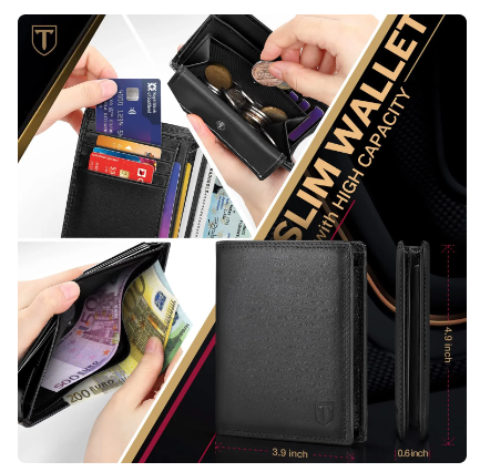 Genuine leather 2023 Elegant Fashion Wallet Men Coin Pocket Card Holder  Purse RFID - papmall® - International E-commerce Marketplace